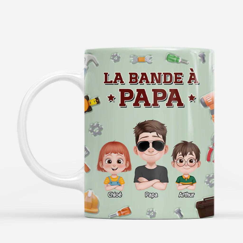 Mug Personnalisé Effet 3D - La Bande À Papa Papy Cool