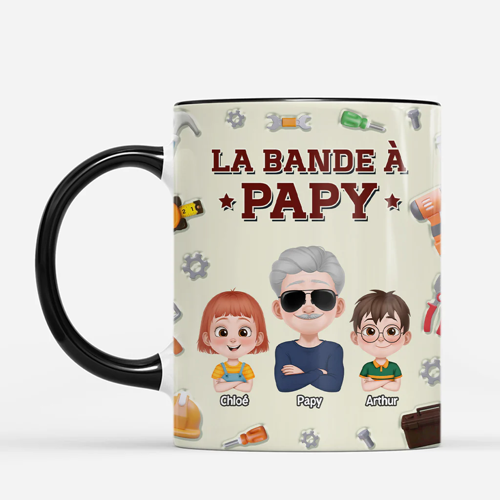 Mug Personnalisé Effet 3D - La Bande À Papa Papy Cool - Image 2