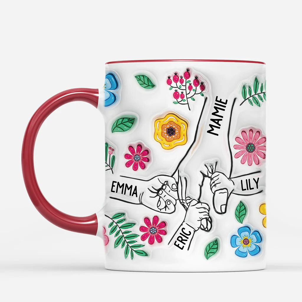 [Effet d'Impression 3D] Mug Personnalisé Maman - Fleurs Lumineuses - Image 2