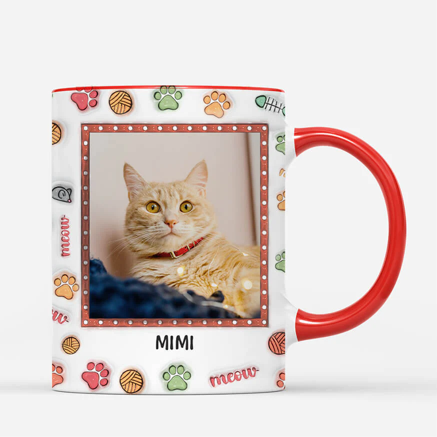[Effet d'Impression 3D] Mug Avec Photo Personnalisé - Meilleure Maman Chat - Image 3