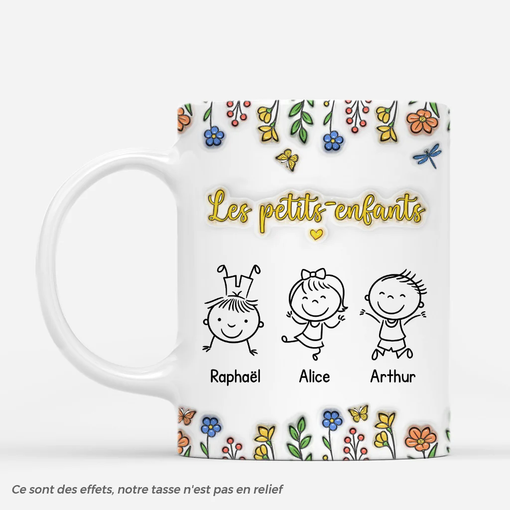 [Effet d'impression 3D] Tasse Personnalisée - Mes Petits-Enfants