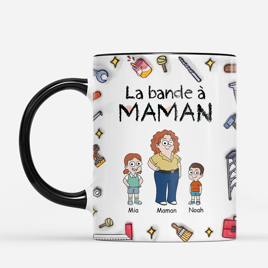 [Effet d'impression 3D] Mug Personnalisé Papa Bricoleur - La Bande À Papa Maman - Image 2