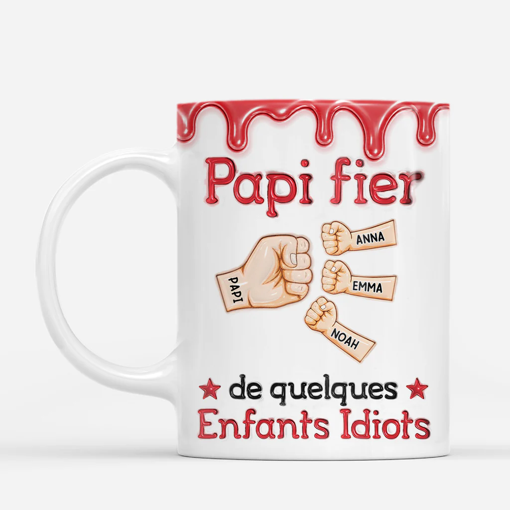 [Effet d'Impression 3D] Mug Personnalisé Papa Et Maman - Papa Fier Cadeau Fête Des Pères - Image 2