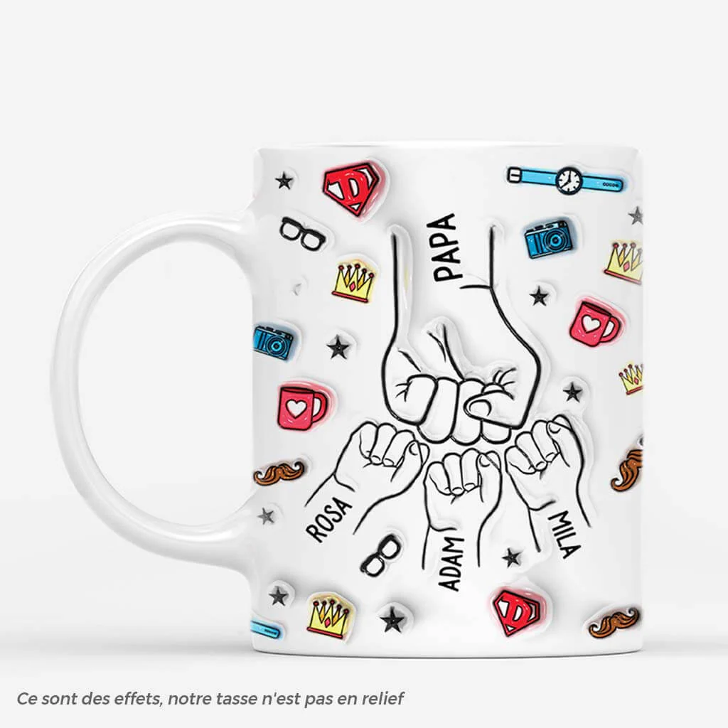 [Effet d'Impression 3D] Mug Personnalisé Papa – Papa Faire Un Check