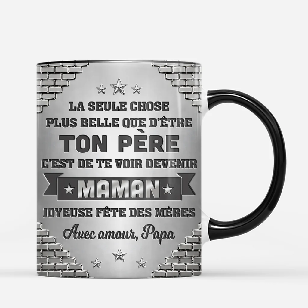 [Effet d'Impression 3D] Mug Personnalisé Papa Papy - À Mon Fils Devenir Un Père - Image 3