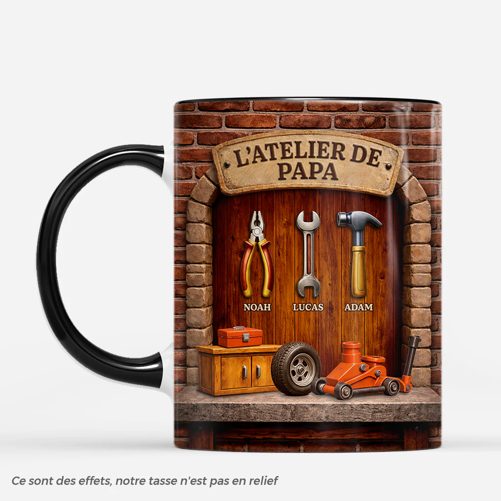[Effet d'impression 3D] Mug Personnalisé Papa Papy - L’atelier De Papa
