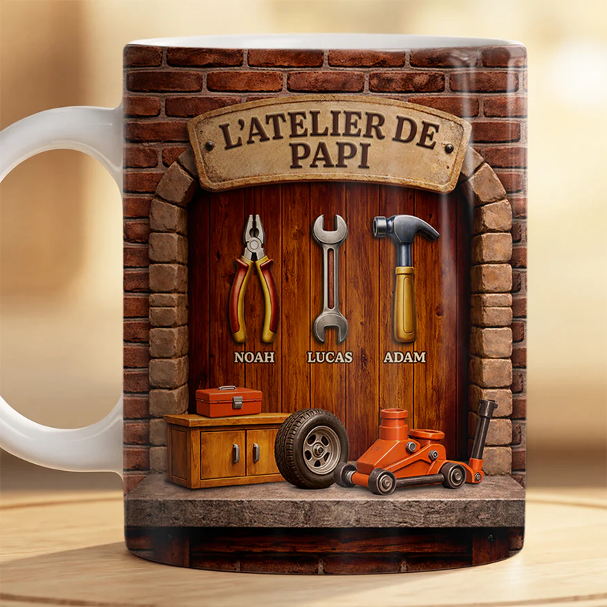 [Effet d'impression 3D] Mug Personnalisé Papa Papy - L’atelier De Papa - Image 2