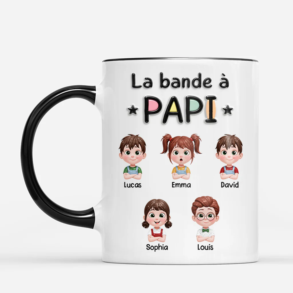 [Effet d'Impression 3D] Mug Personnalisé Papa Papy - La Band À Papa - Image 2
