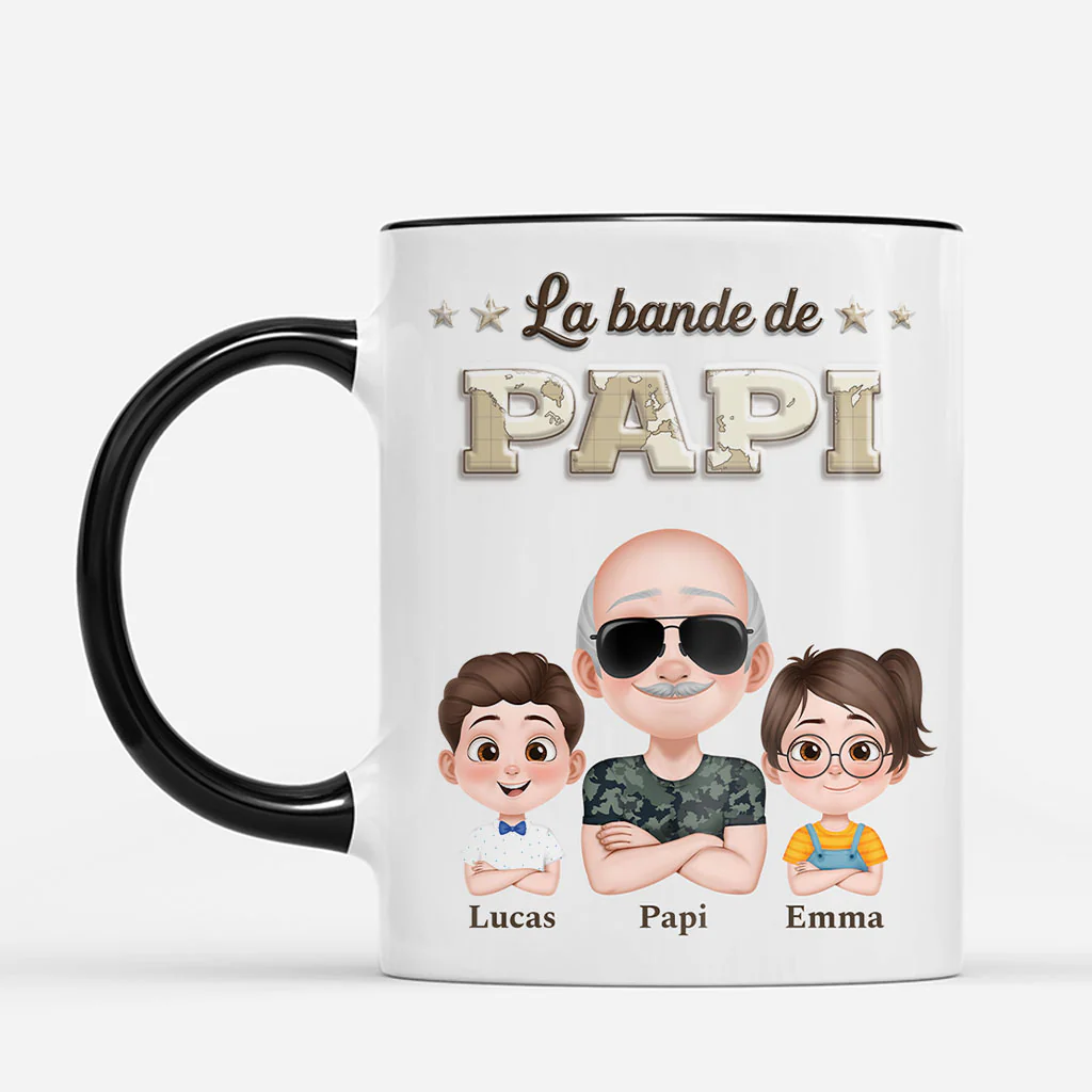 [Effet d'Impression 3D] Mug Personnalisé Papa Papy - La Bande À Papa Cool - Image 2