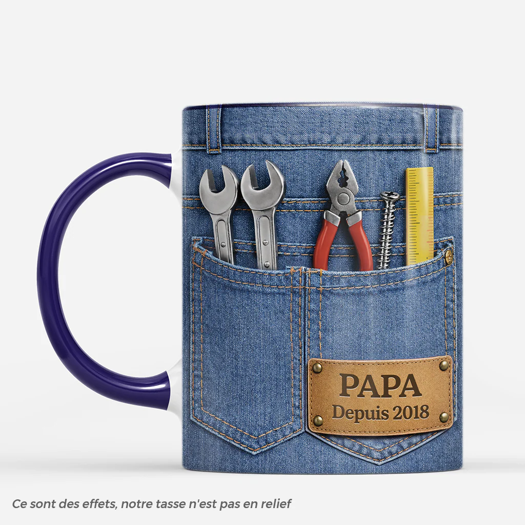 [Effet d'impression 3D] Tasse Papi | Papy Papa Bricoleur
