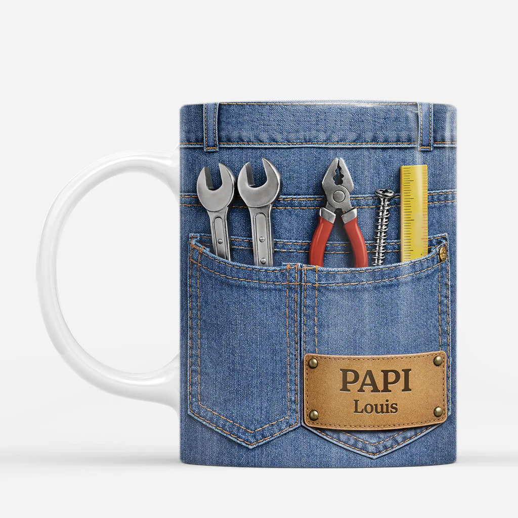 [Effet d'impression 3D] Tasse Papi | Papy Papa Bricoleur - Image 2