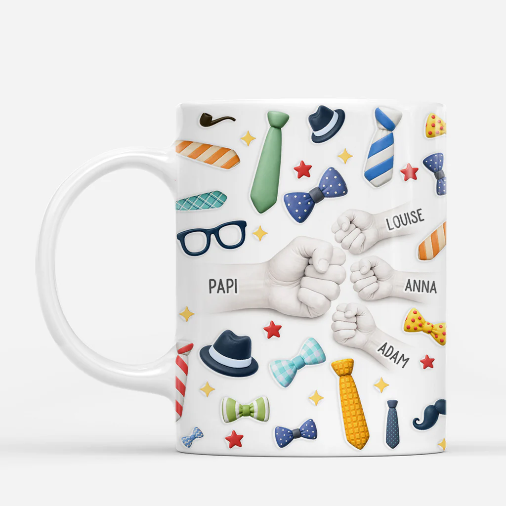 [Effet d'impression 3D] Mug Personnalisé Papa Papy - Son Cravate - Image 2