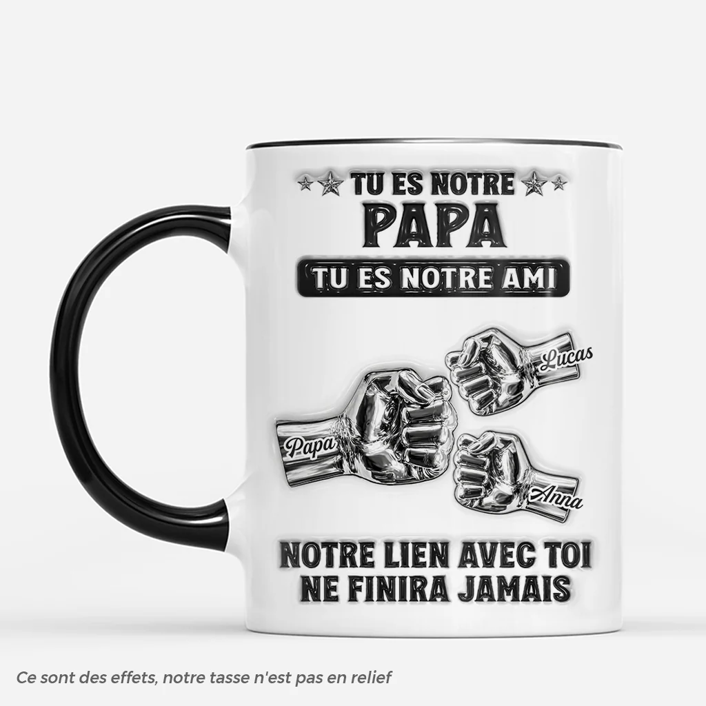 [Effet d'impression 3D] Mug Personnalisé Papa Papy - Tu Es Notre Ami