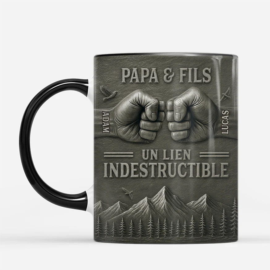 [Effet d'impression 3D] Mug Personnalisé pour Papa - Un Lien Indestructible - Image 2