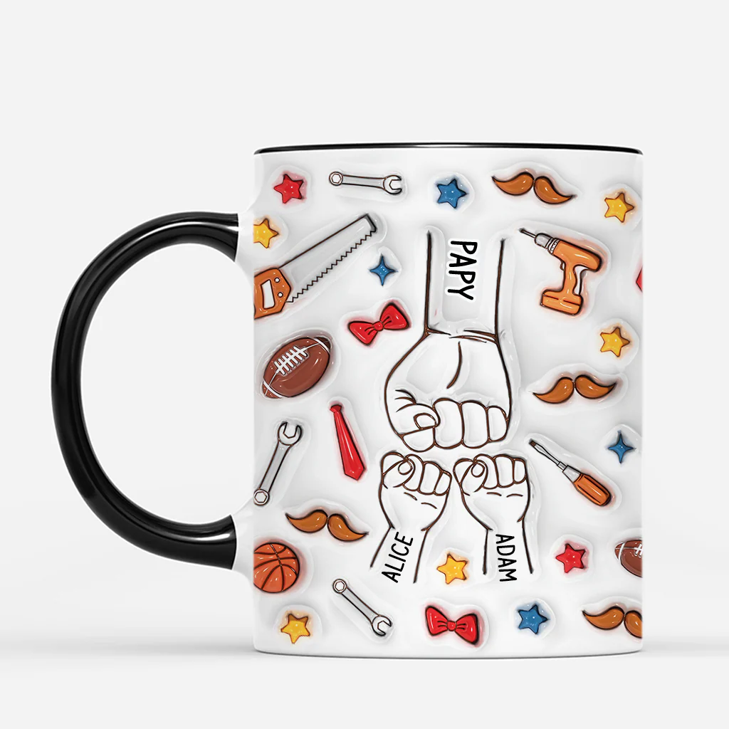 [Effet d'Impression 3D] Mug Papa Personnalisé - Papa Sportif - Image 2