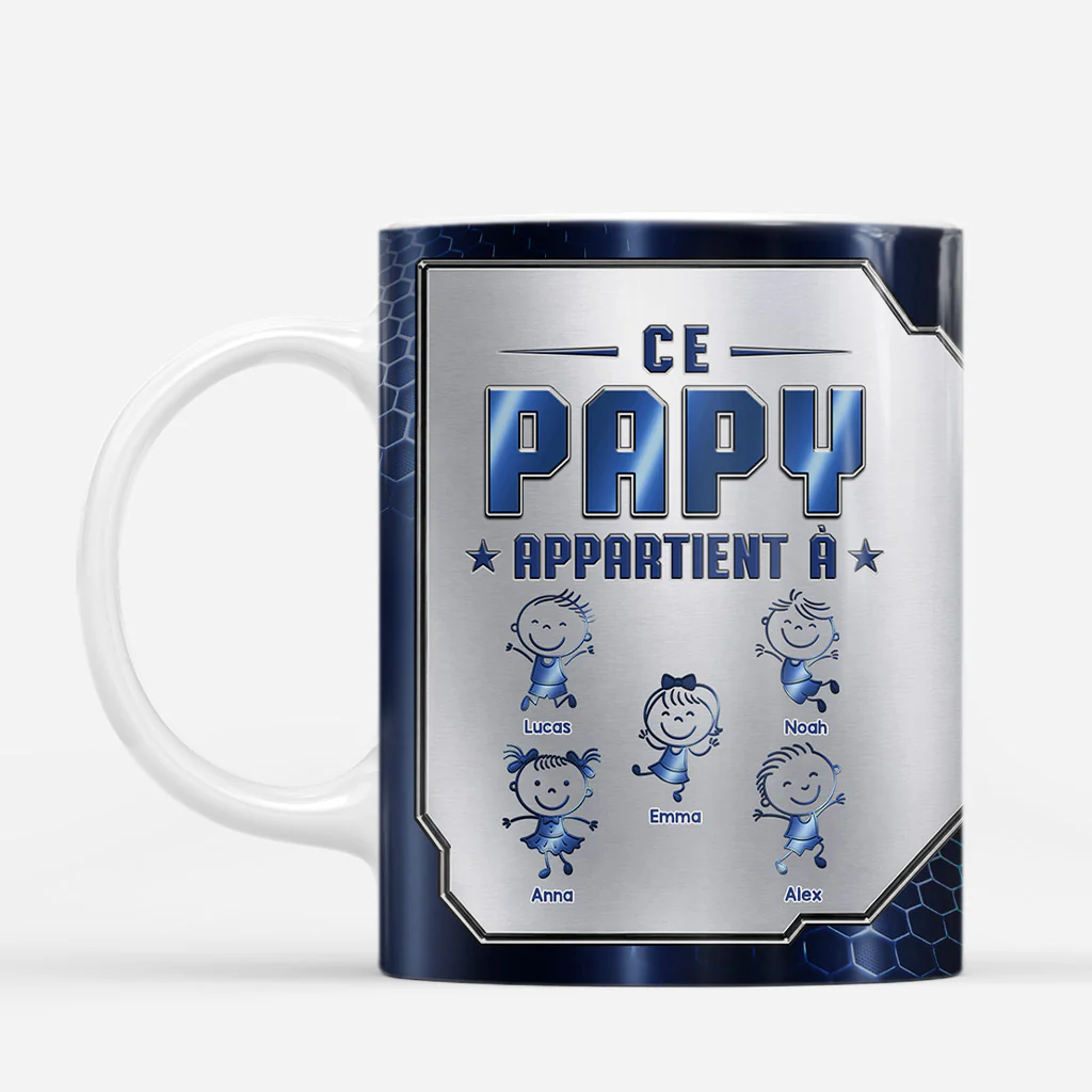[Effet d'Impression 3D] Mug Personnalisé Papy - Ce Papa Ce Papy Appartient À - Image 2