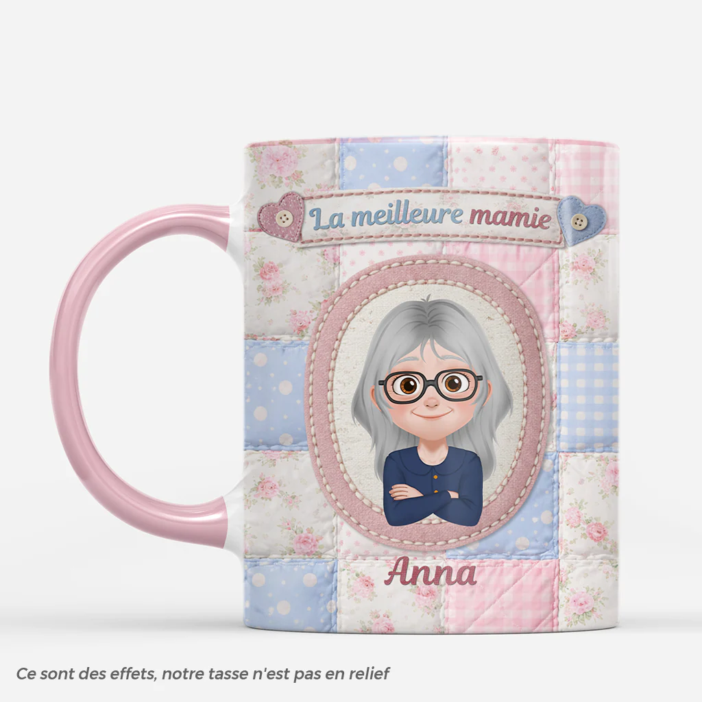 [Effet d'impression 3D] Mug Personnalisé Maman Photo - La Meilleure Maman Mamie
