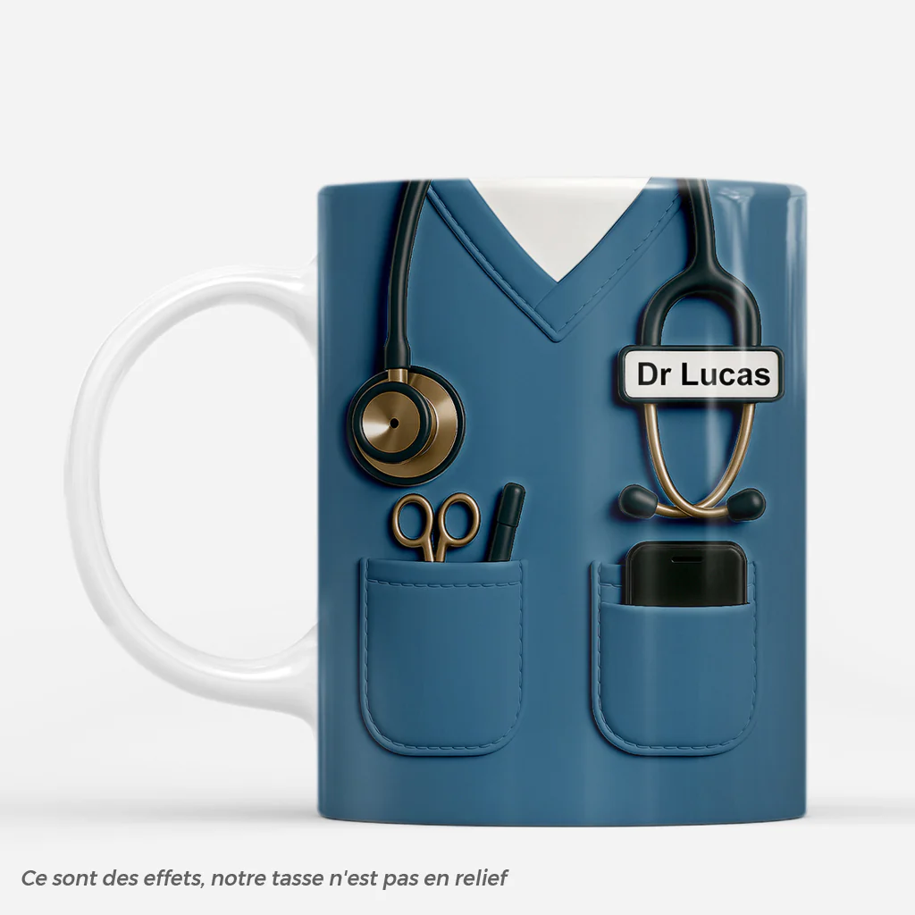 [Effet d'impression 3D] Mug Personnalisé Pour Docteur/Infirmière -  Cadeau Pour Un Infirmier