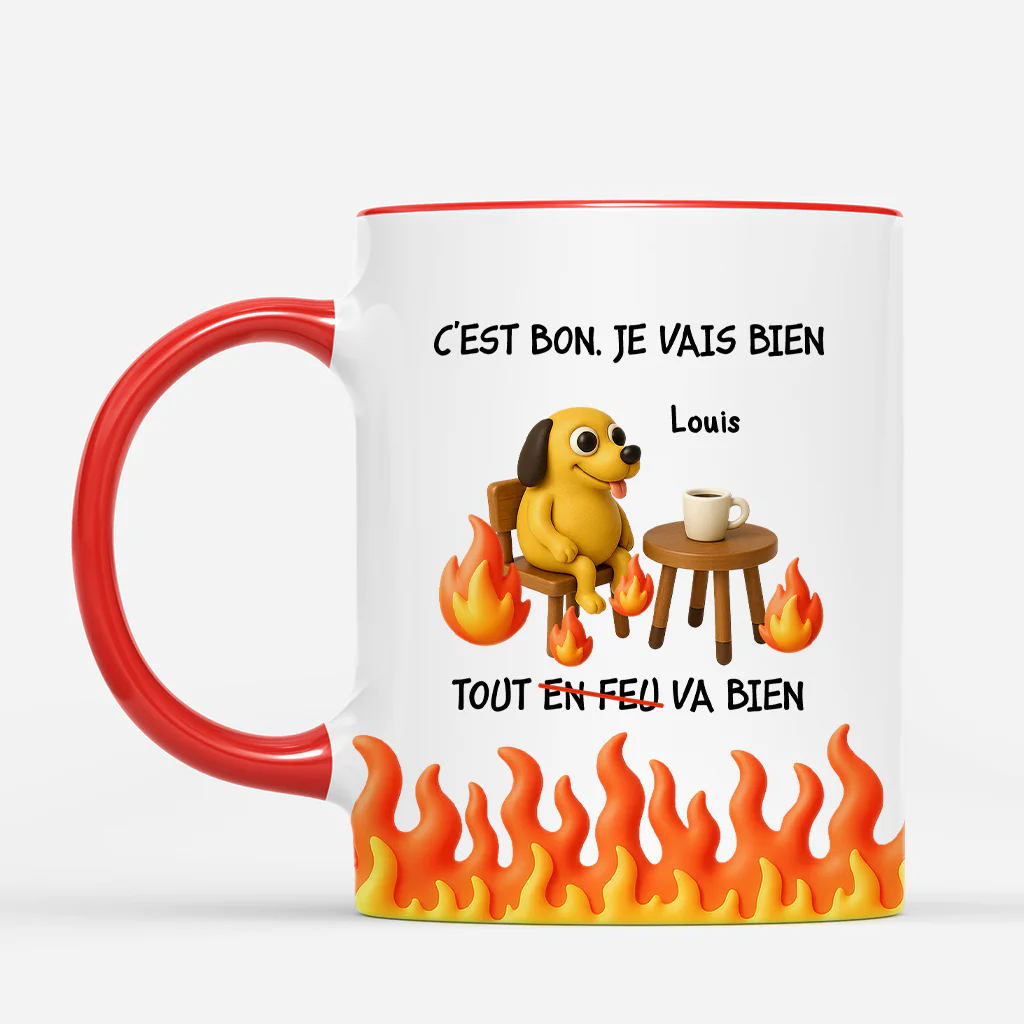 [Effet d'impression 3D] Mug Personnalisé Femme/Homme - C’est Bon Tout Va Bien - Image 2