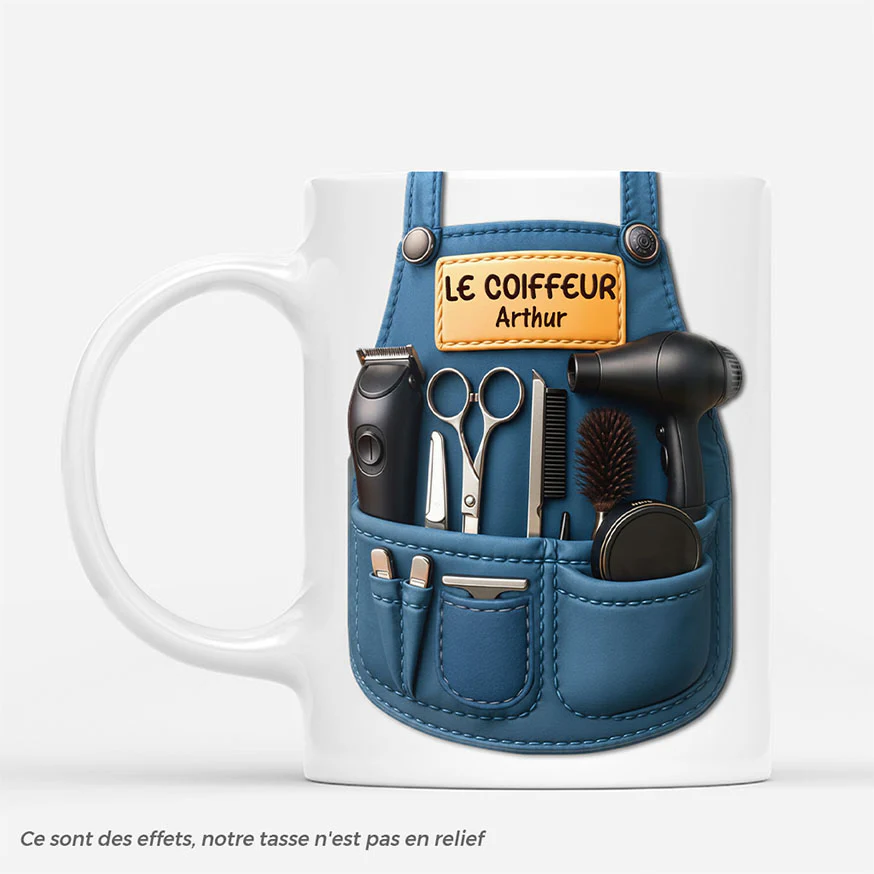 [Effet d'impression 3D] Cadeau Pour Un Coiffeur | Mug Personnalisé Le Coiffeur Femme Homme