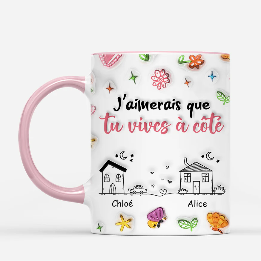 [Effet d'Impression 3D] Tasse Personnalisée Amie 3D | Vivre À Côté - Image 2