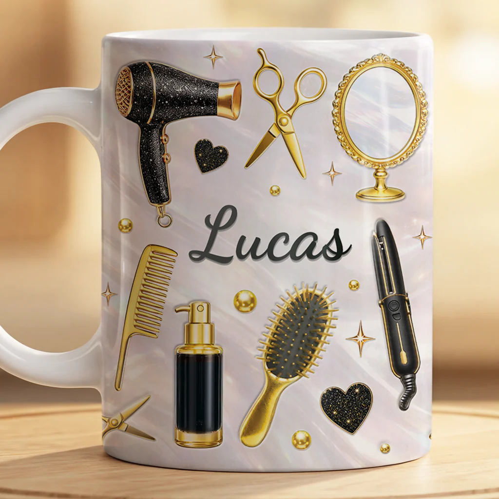 [Effet d'impression 3D] Mug Personnalisé Prénom - Cadeau Coiffeuse Pour Elle - Image 2