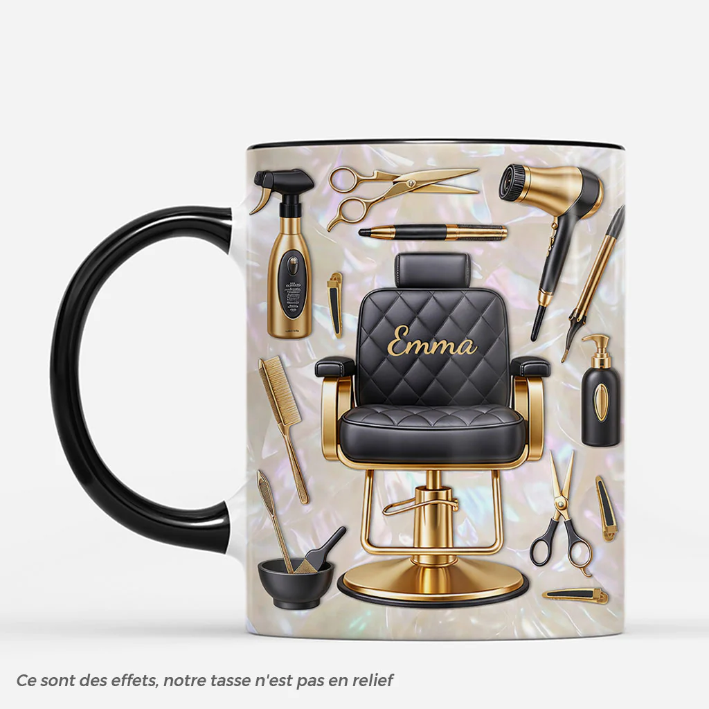 [Effet d'impression 3D] Cadeau Pour Une Coiffeuse | Mug Personnalisé Prénom