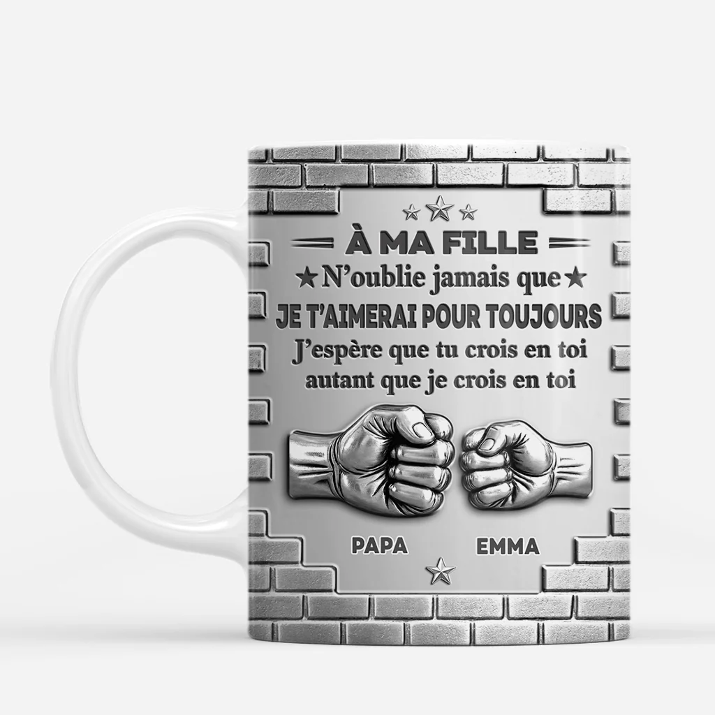 [Effet d'Impression 3D] Mug Personnalisé Prénom - Ma Fille/Petite-fille/Fils/Petit-fils Je T’aimerai Pour Toujours - Image 2
