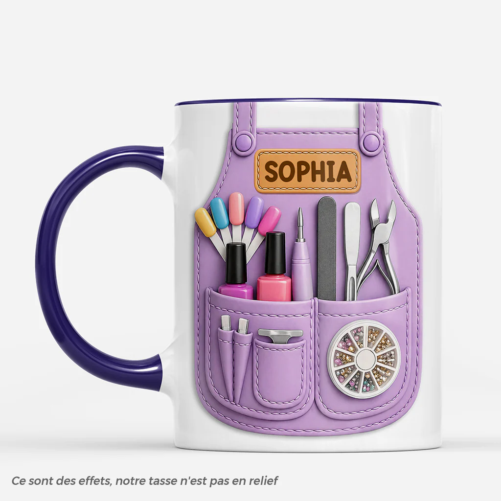 [Effet d'impression 3D] Mug Personnalisé Prénom - Super Prothésiste Ongulaire