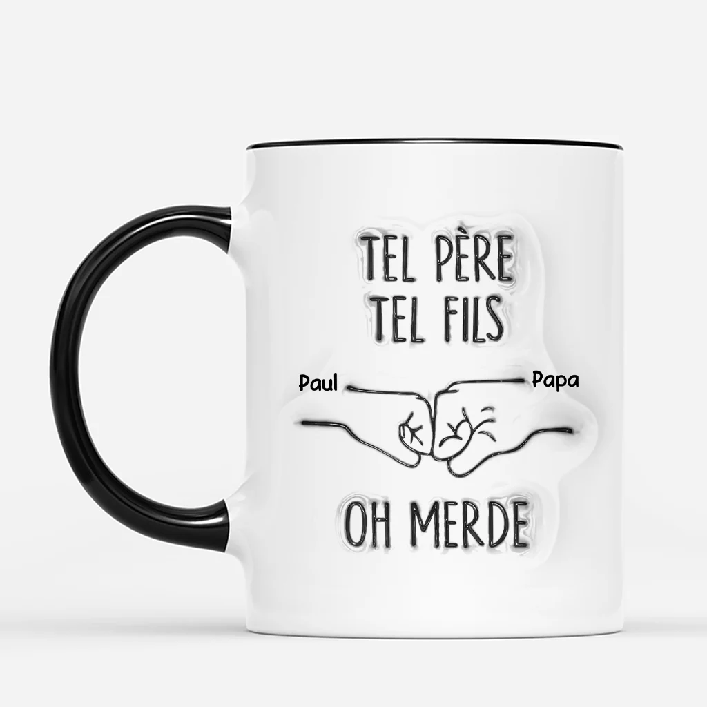 [Effet d'Impression 3D] Mug Personnalisé - Tel Père Telle Fille - Poings 4783M88AB - Image 2