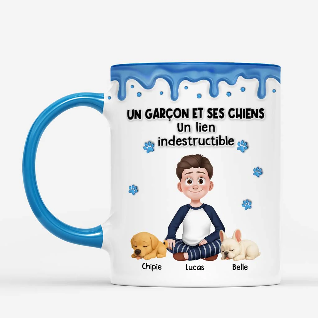 [Effet d'impression 3D] Mug Personnalisé Chien - Une Fille Et Son Chien - Image 2