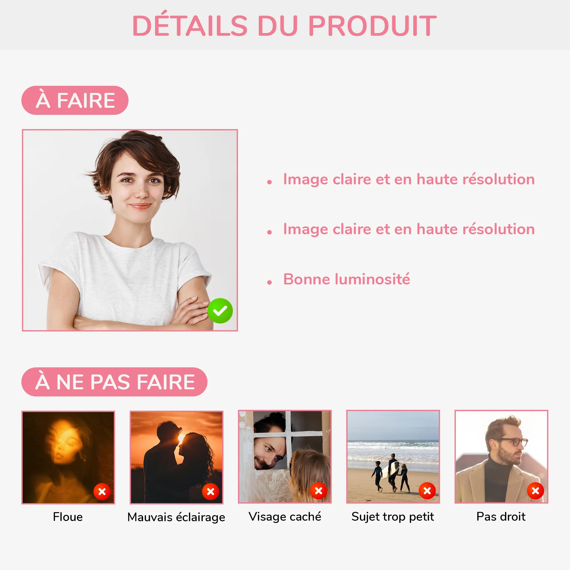 [Effet d'impression 3D] Ornement Acrylique Personnalisé Famille Avec Photo - Boule De Noël Rouge - Image 5