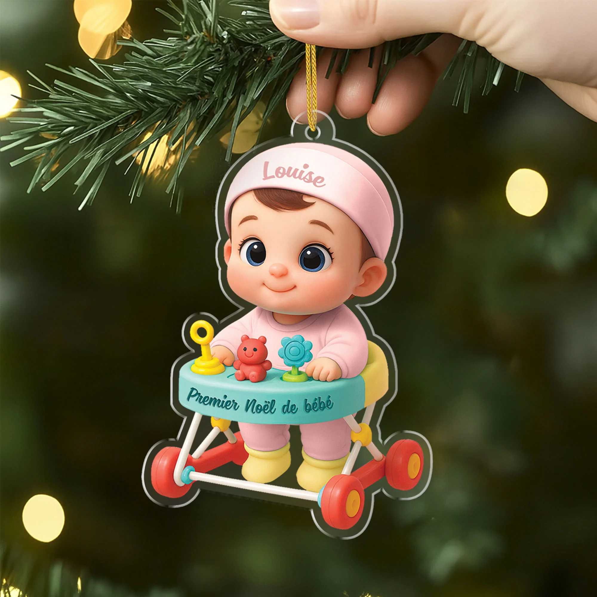 [Effet d'impression 3D] Ornement Acrylique Personnalisé - Premier Noël De Notre Bébé - Image 2