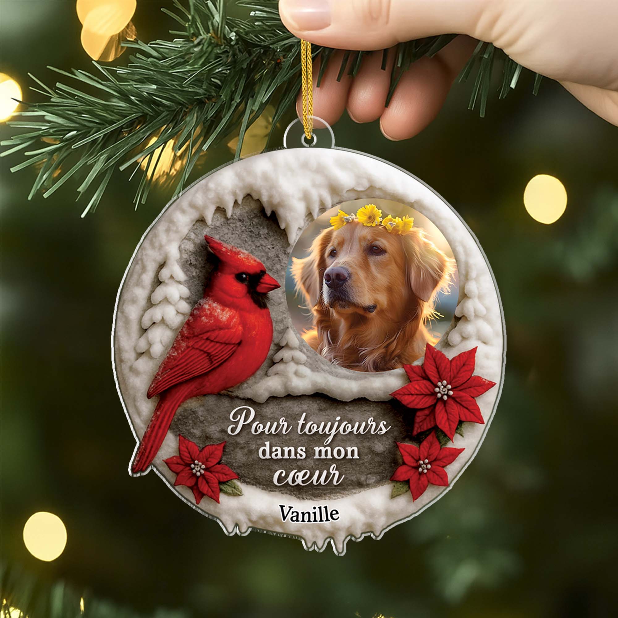 [Effet d'impression 3D] Ornement Noël Acrylique Personnalisé Commémoratif Avec Photo - Je Suis Toujours Avec Toi - Image 2
