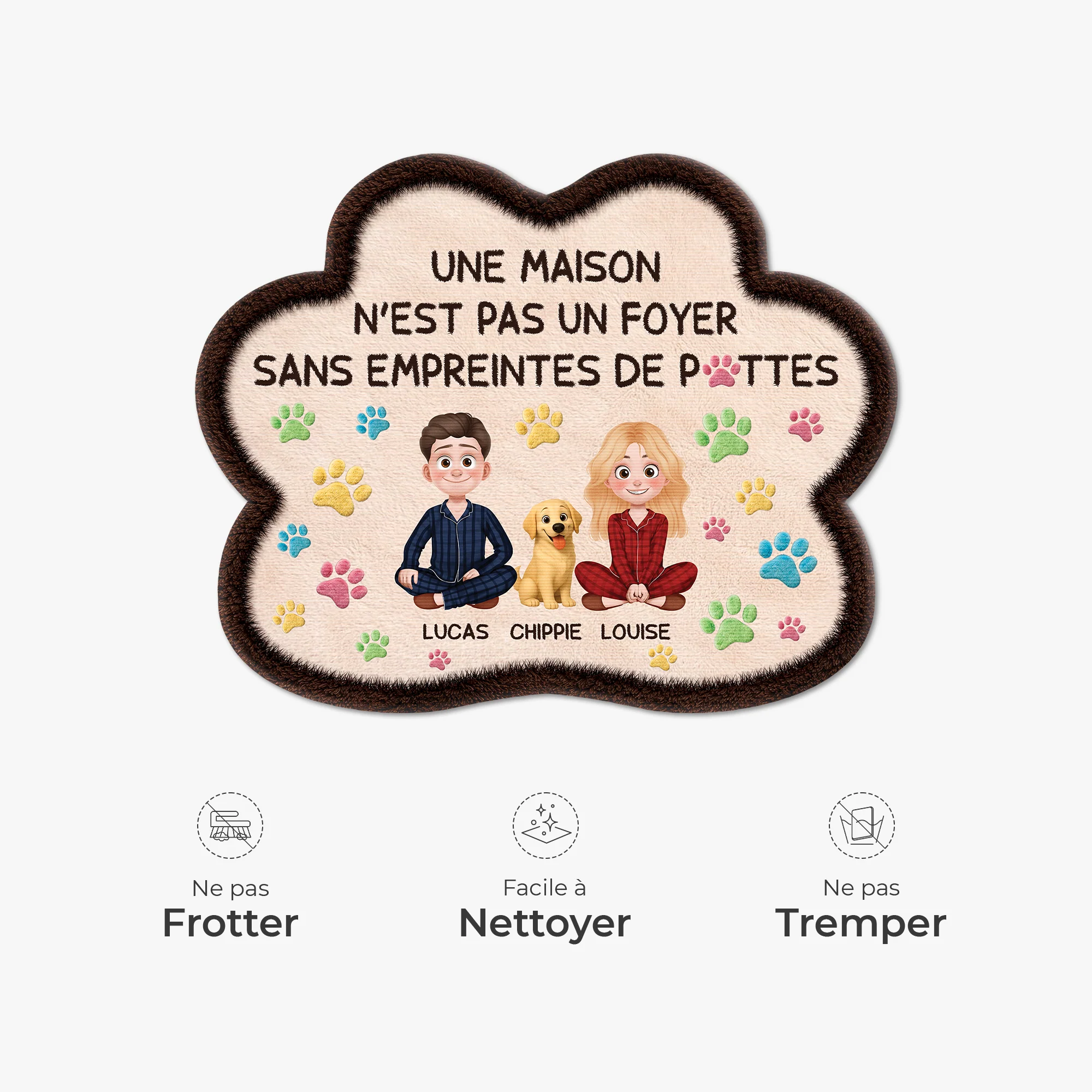[Effet d'impression 3D] Paillasson Chien Personnalisé Forme Originale - Maison Avec Des Pattes - Image 5