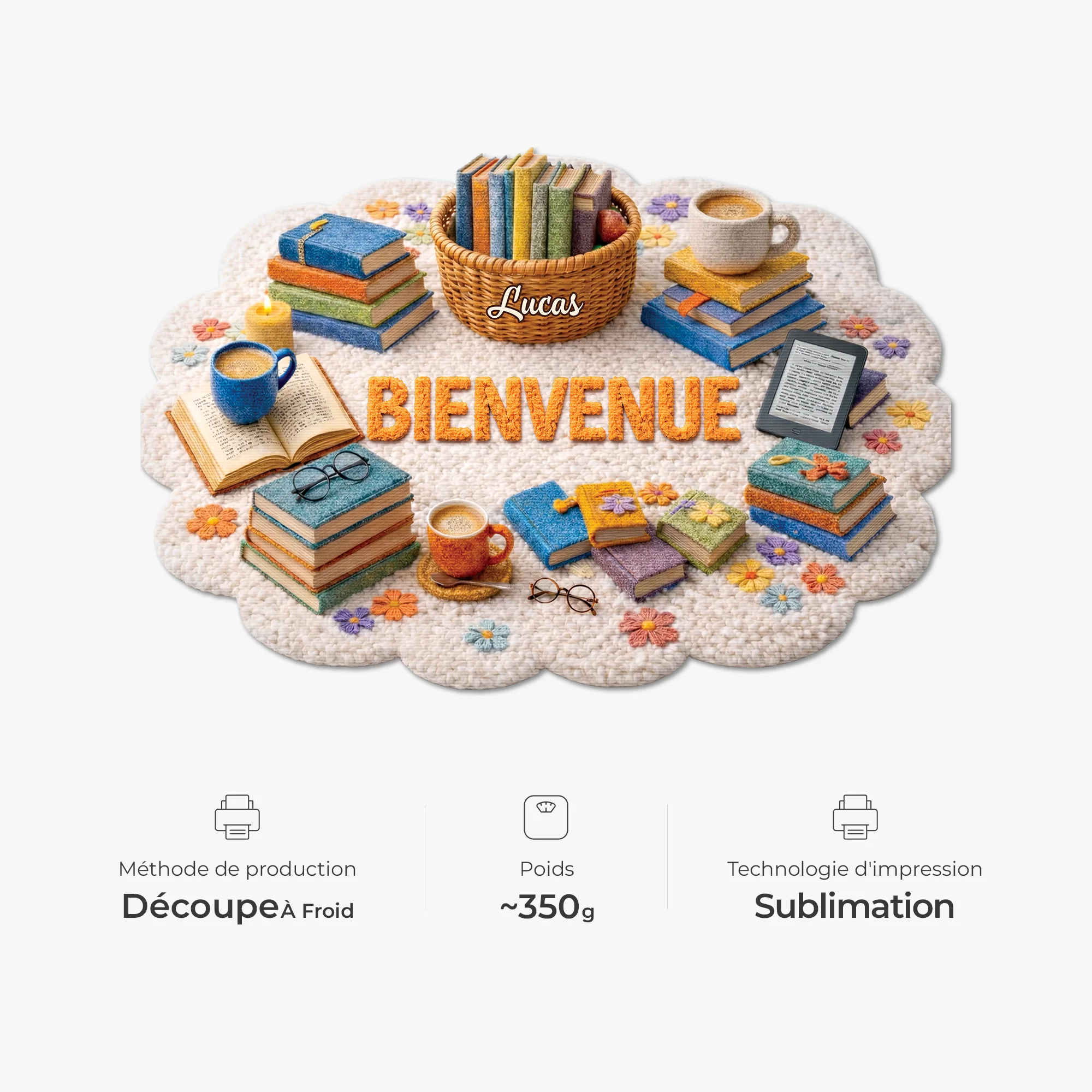 [Effet d'impression 3D] Personnalisé Paillasson | Forme Originale Amoureux Des Livres - Image 4