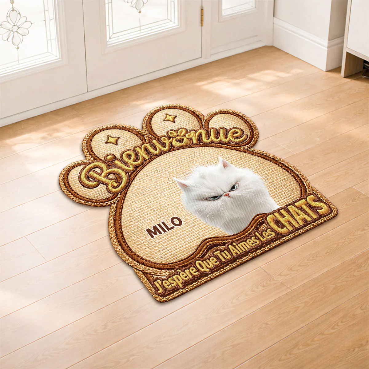 [Effet d'Impression 3D] Paillasson Amoureux Des Chats Personnalisé - Image 2