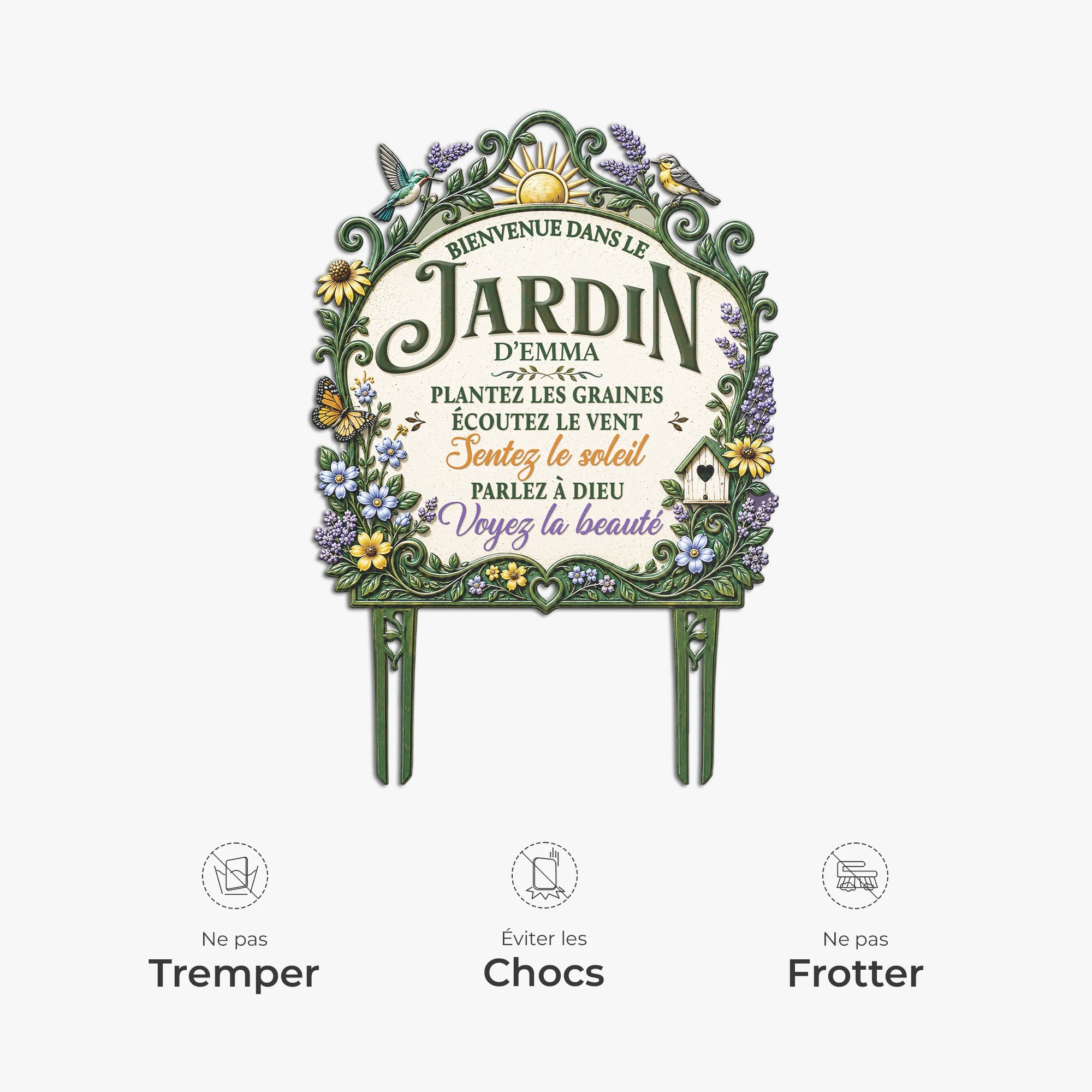 [Effet d'Impression 3D] Piquet De Jardin Décoratif Personnalisé Pour Femme - Bienvenue Dans Mon Jardin - Image 6