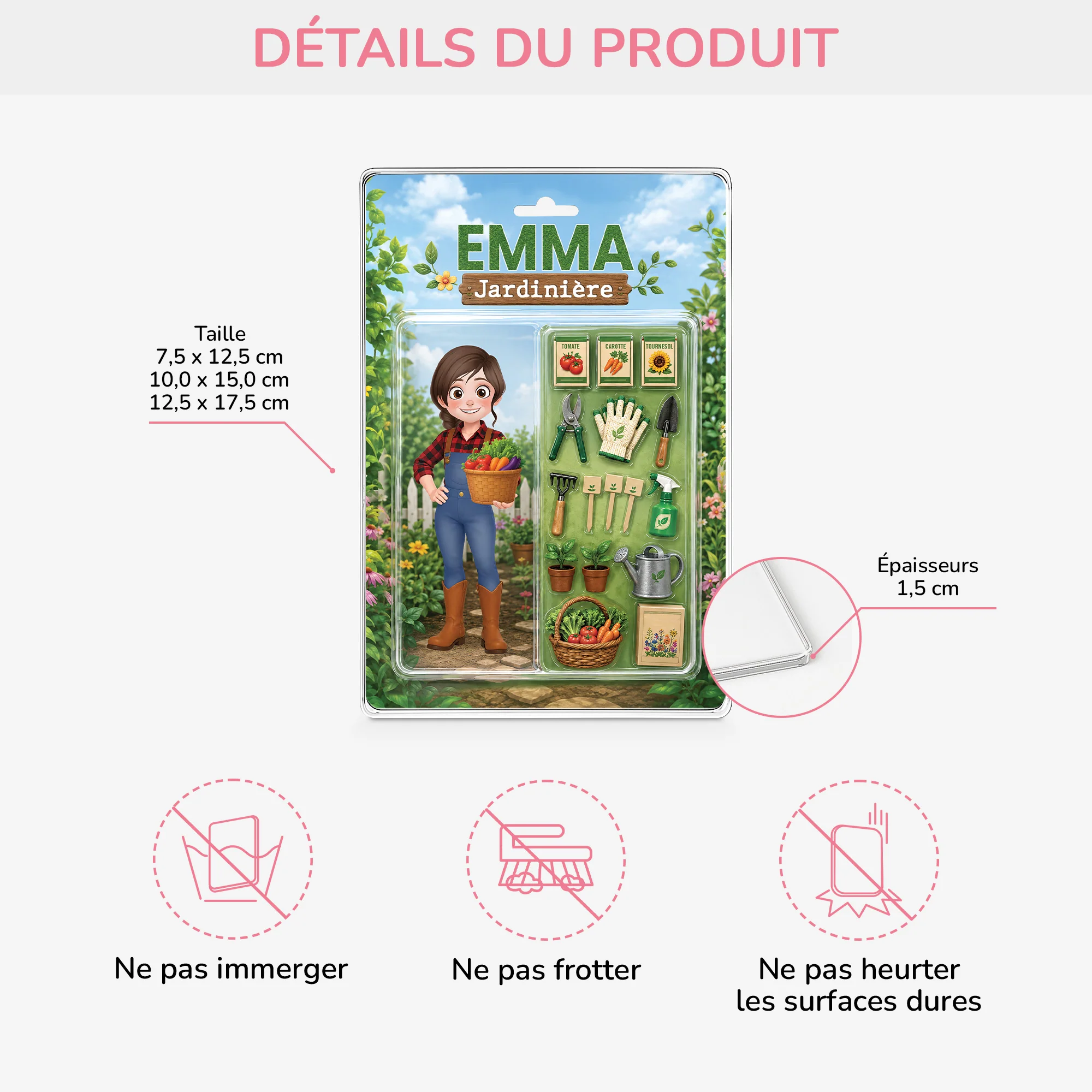 [Effet d'Impression 3D] Plaque Acrylique Personnalisée Rectangulaire - Cadeau Pour Jardinier - Image 3