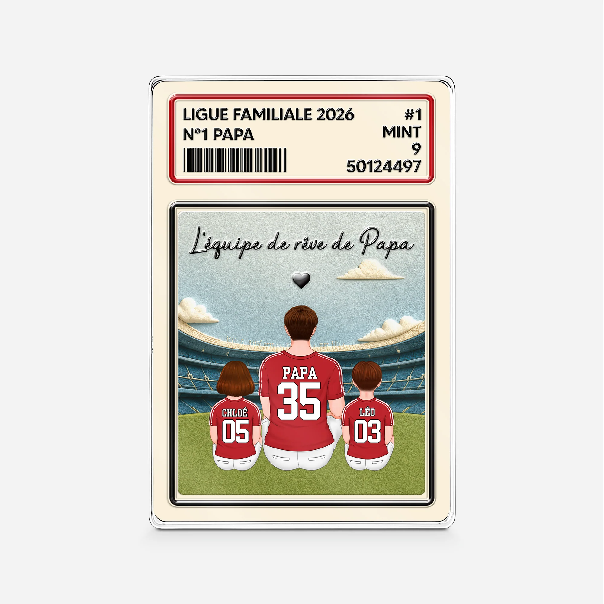 [Effet d'impression 3D] Plaque Acrylique Personnalisée Rectangulaire - Équipe De Papa Maman Fan De Foot - Image 2