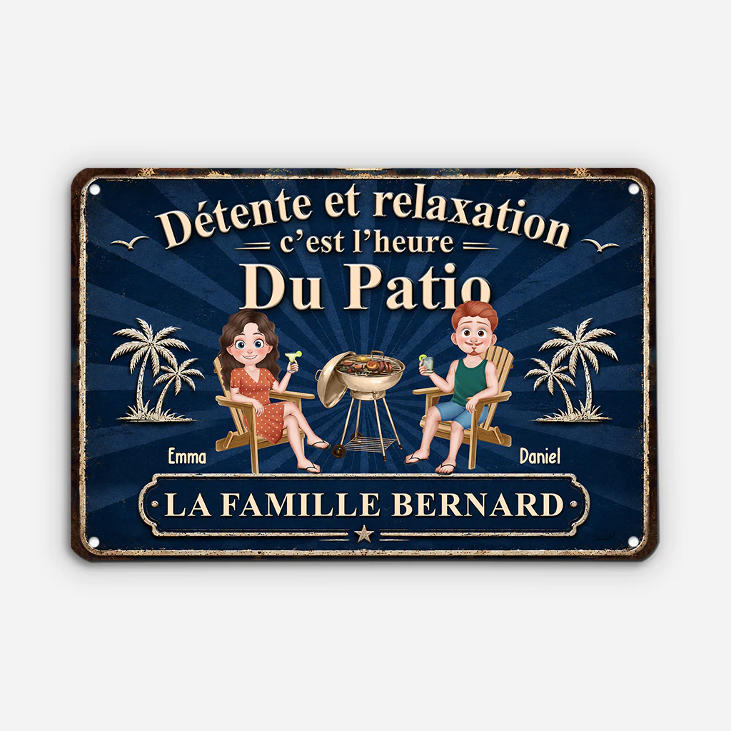 [Effet d'Impression 3D] Plaque Bar Personnalisable Été - Détente Et Relaxation C’est L’heure Du Patio