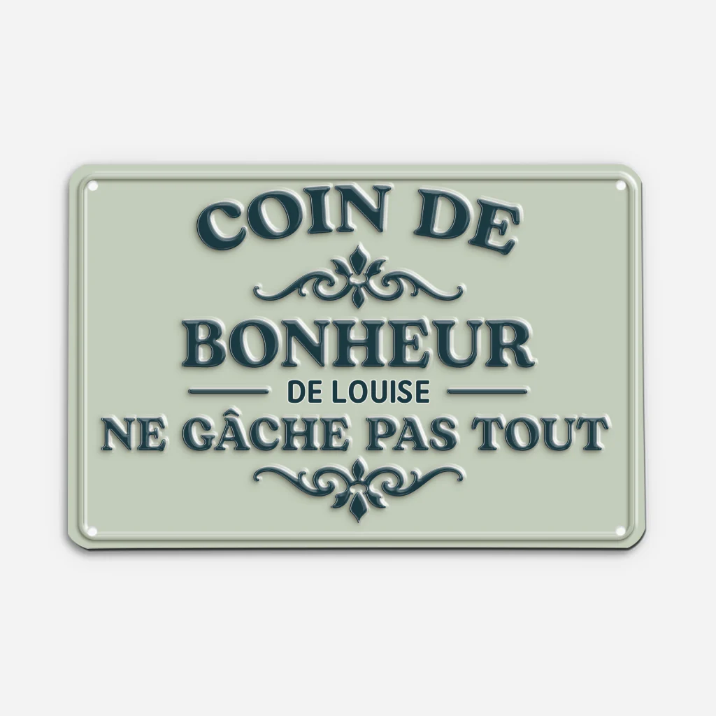 [Effet d'Impression 3D] Plaque De Porte Personnalisable Humour Pour Femme/Homme - Coin De Bonheur