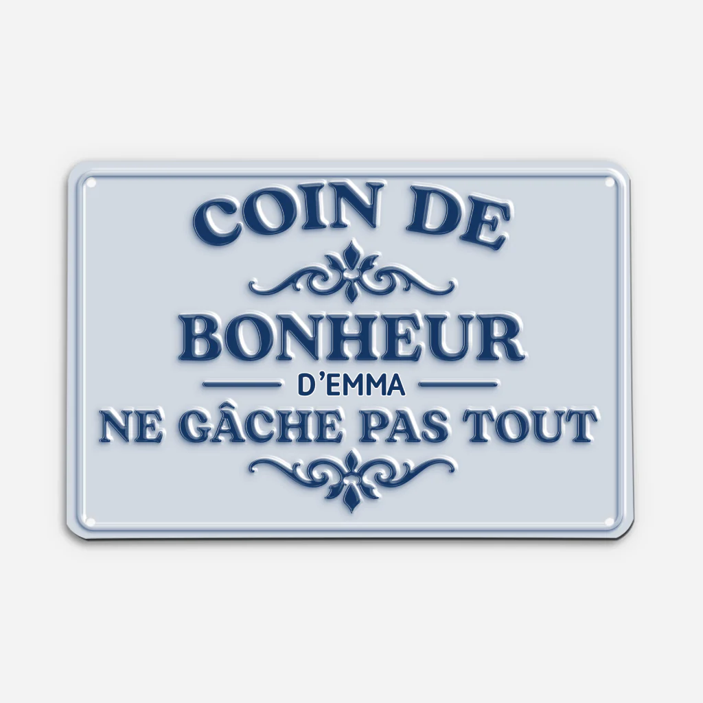 [Effet d'Impression 3D] Plaque De Porte Personnalisable Humour Pour Femme/Homme - Coin De Bonheur - Image 2