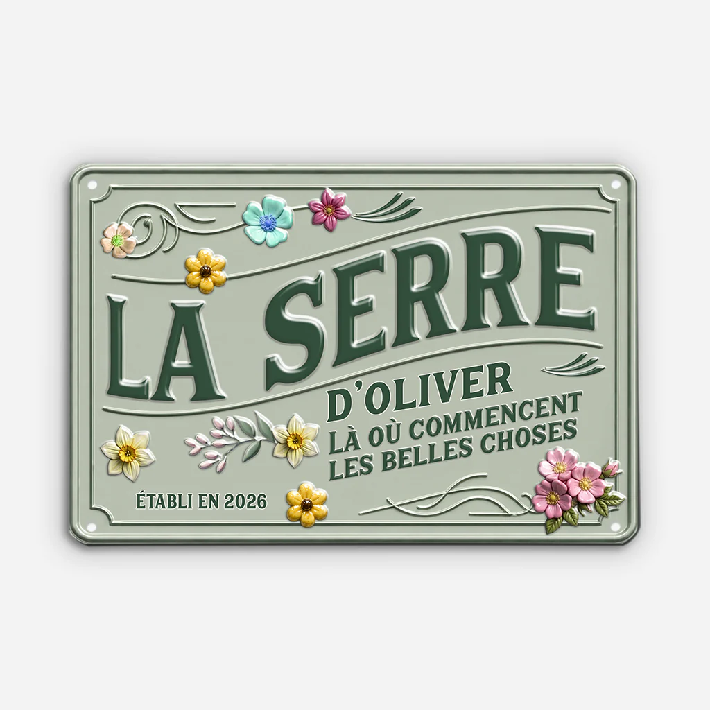 [Effet d'Impression 3D] Plaque De Porte Personnalisable - Mon Jardin Où Commencent Les Belles Choses