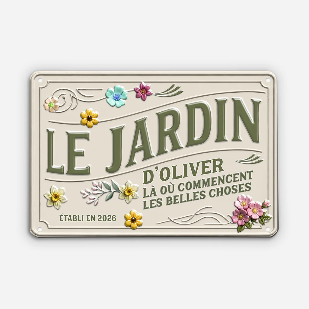 [Effet d'Impression 3D] Plaque De Porte Personnalisable - Mon Jardin Où Commencent Les Belles Choses - Image 2