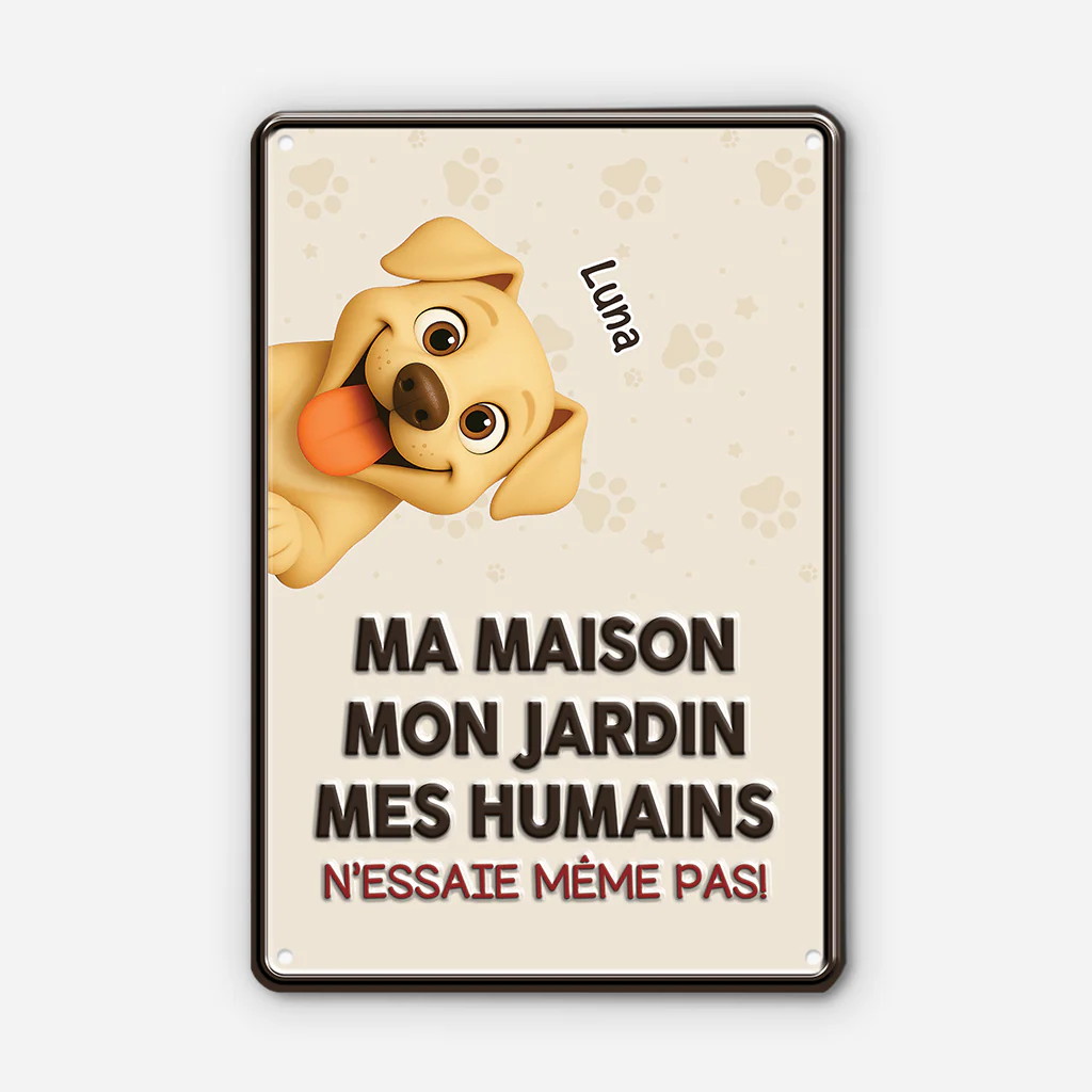 [Effet d'Impression 3D] Plaque Décorative Personnalisable - Ma Maison Cadeau Avec Chien - Image 2
