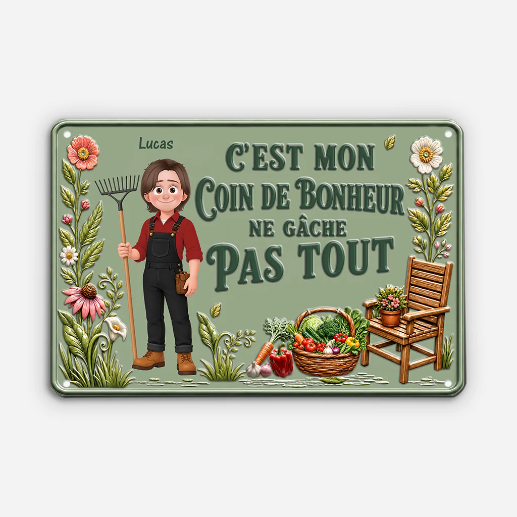 [Effet d'Impression 3D] Plaque Jardin Personnalisée - Coin De Bonheur De Femme Et Homme - Image 2