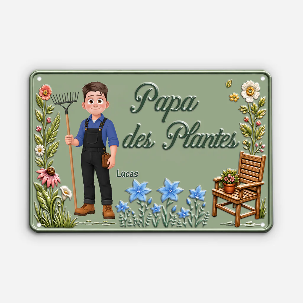 [Effet d'Impression 3D] Plaque Jardin Personnalisée - Femme Homme Des Plantes - Image 2