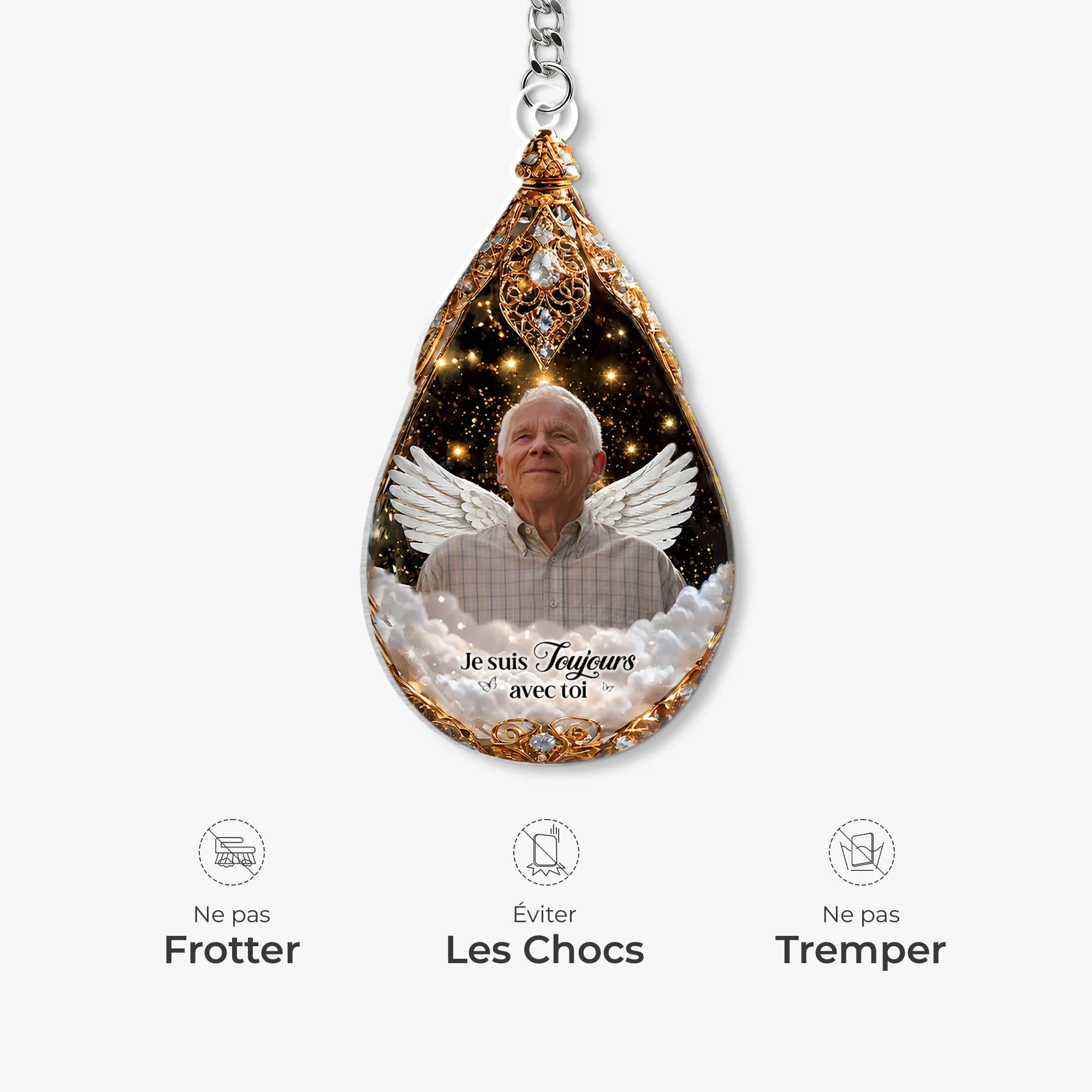 [Effet d'impression 3D] Porte Clé Acrylique Personnalisable - Cadeau Commémoratif Toujours Avec Toi - Image 5