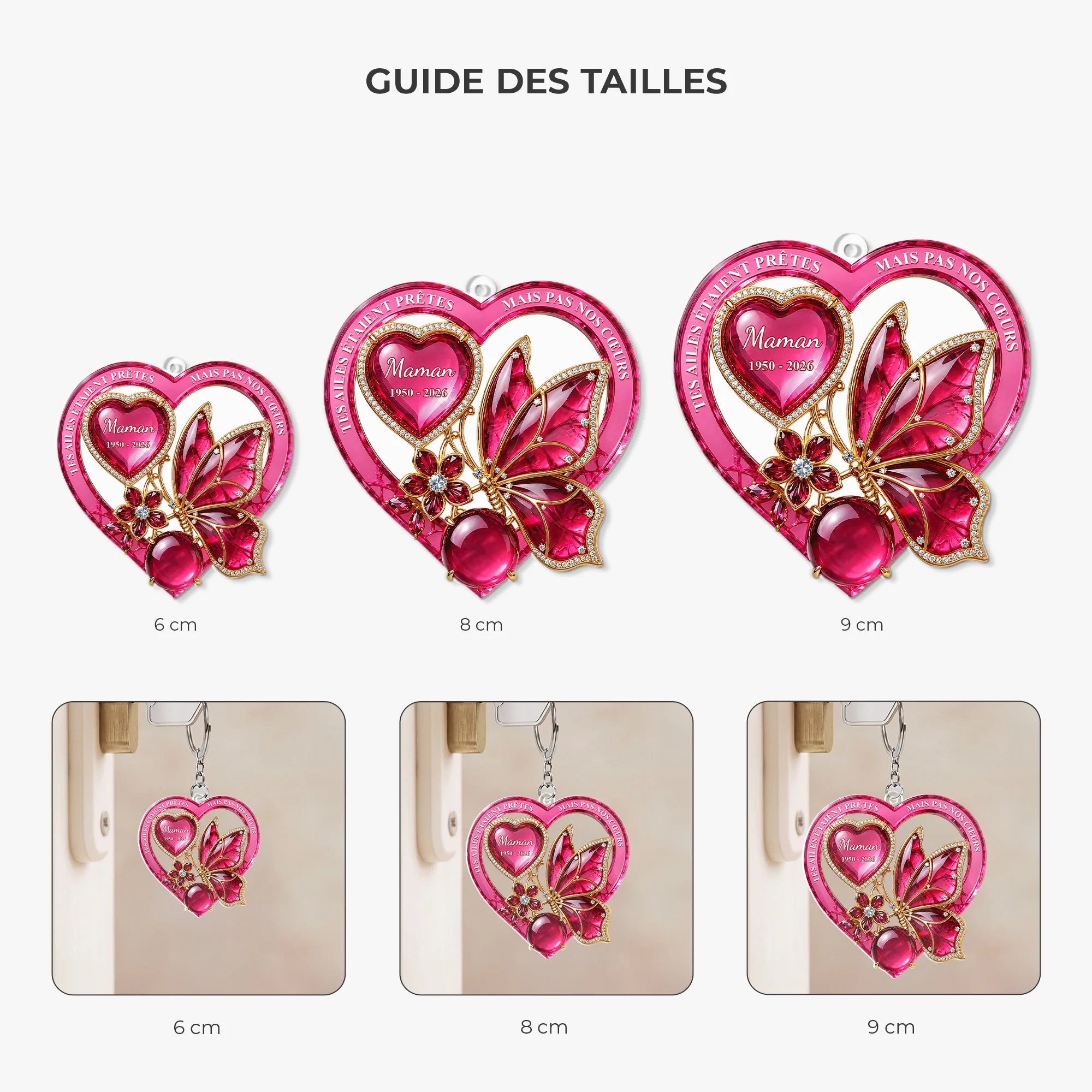 [Effet d'Impression 3D] Porte Clés Acrylique Personnalisé Commémoratif - Cadeau Souvenir Papa Et Maman 12395AJS4FA - Image 3